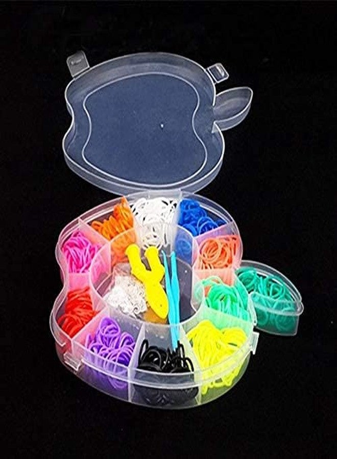 Qwick Click Fruit Shape DIY Loom Band Kit with Colorful Rubber Bands Rainbow Color Rubber Loom Bands Refills Kit Set Storage Box for Kids Party DIY Crafting Bracelets Toys Gifts, Multicolor - Image 2